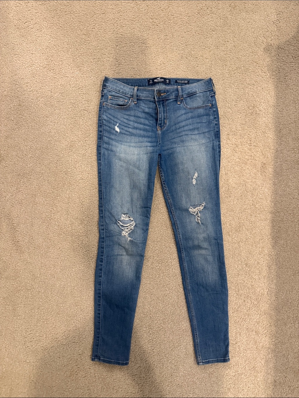 Hollister Medium Blue Distressed Skinny Jeans
